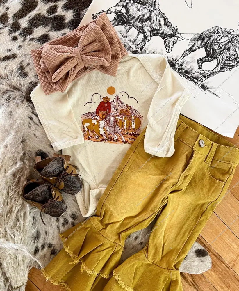 The Cow That Got Away Longsleeve(little kid)(cream)