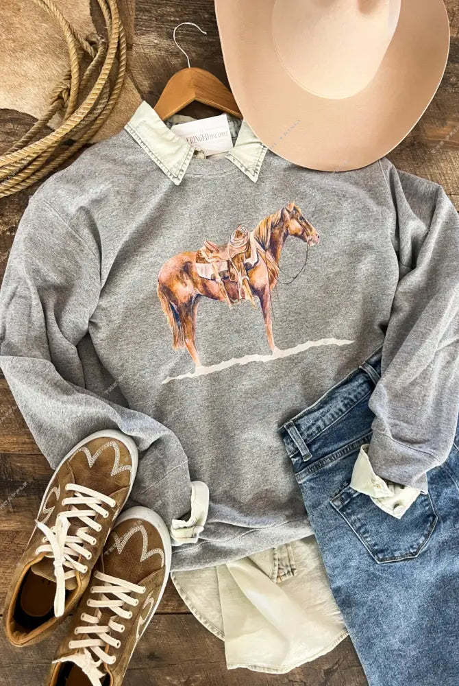 The Good Horse Tee Or Sweatshirt (Adult)(Heathered grey)