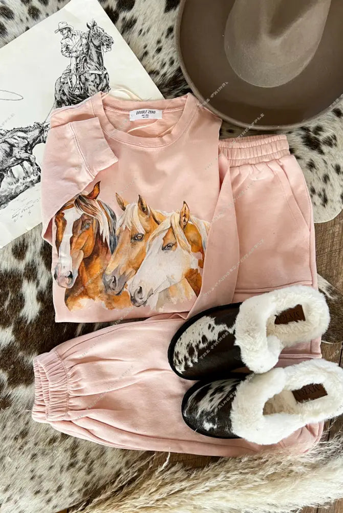 Three Is A Charm Set(Cropped Pink)