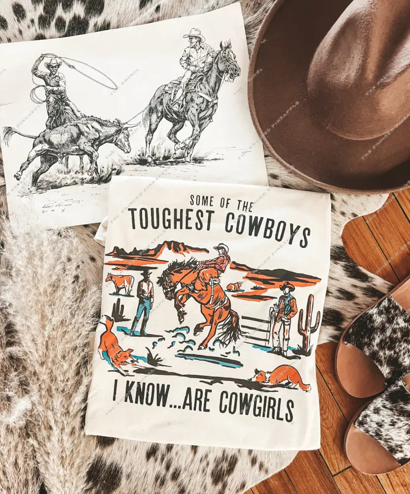 Toughest Cowgirl Tee or Sweatshirt(Adult)(Cream)
