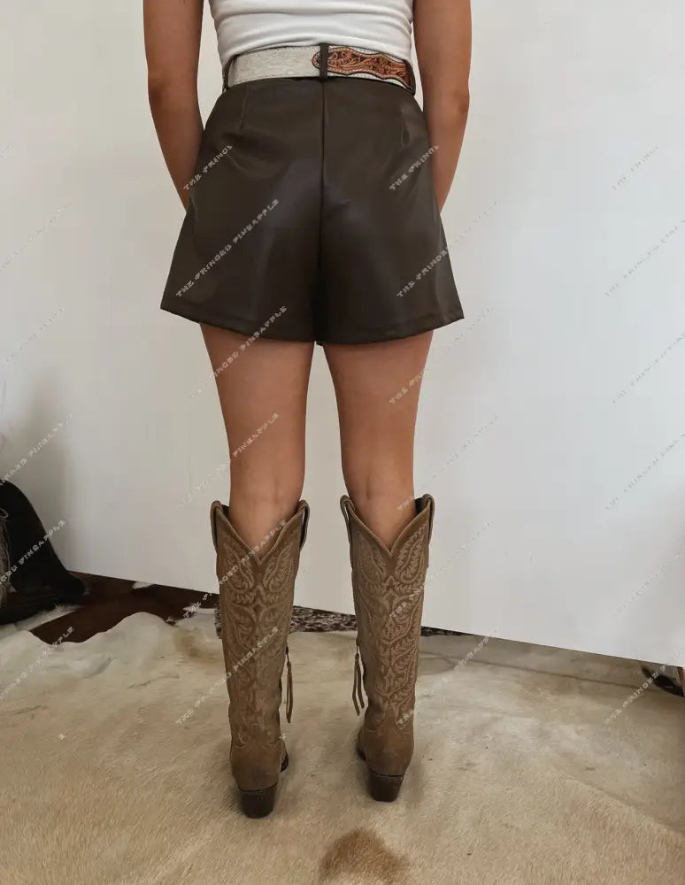 Wild West Leather Pleated Shorts