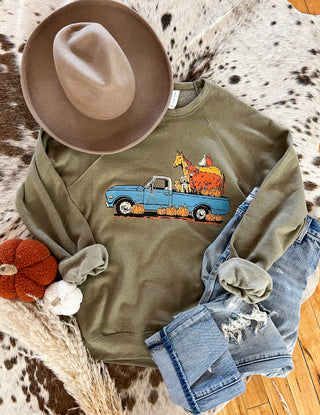 Old Blue Truck Sweatshirt (light green)