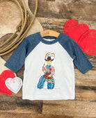 I’ll Rope You In Raglan Tee (Toddler)(blue/White)