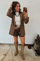 Chic Cowgirl Plaid Blazer