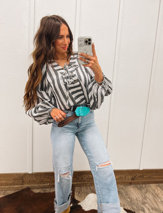 Stripped Blouse(Black/White)