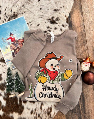 Howdy Cowboy Snowman Christmas Sweatshirt (adult)