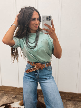 Western Studded Sweatshirt(Mint)