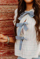 Striped Magnolia Cowgirl Top (Blue)