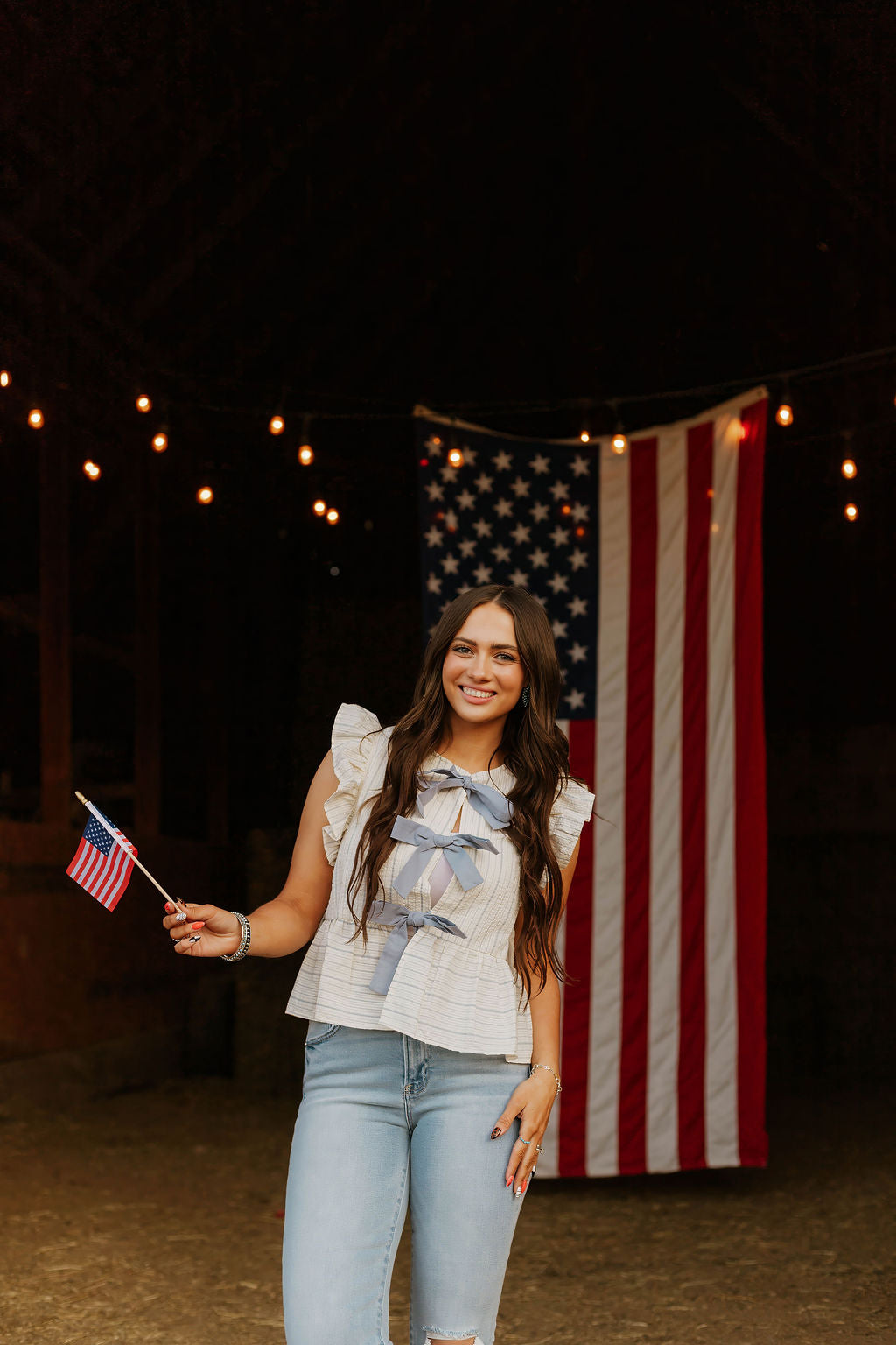 Striped Magnolia Cowgirl Top