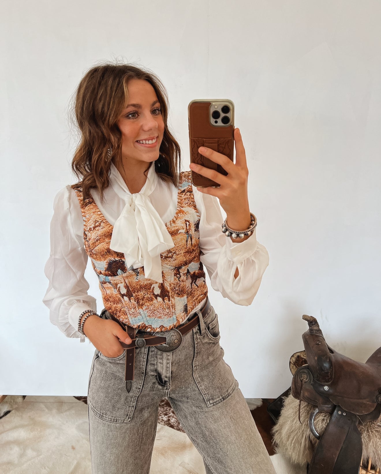 Horses On The Run Jacquard Stitch Corset