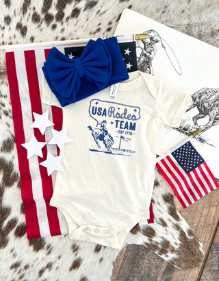 Western 4th Of July-USA Rodeo Team Blue(Infant/Toddler/Youth)(Natural)