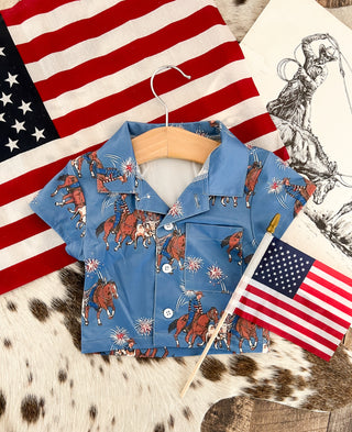 Freedom Bulldogger Button Down (little kid)(see description)