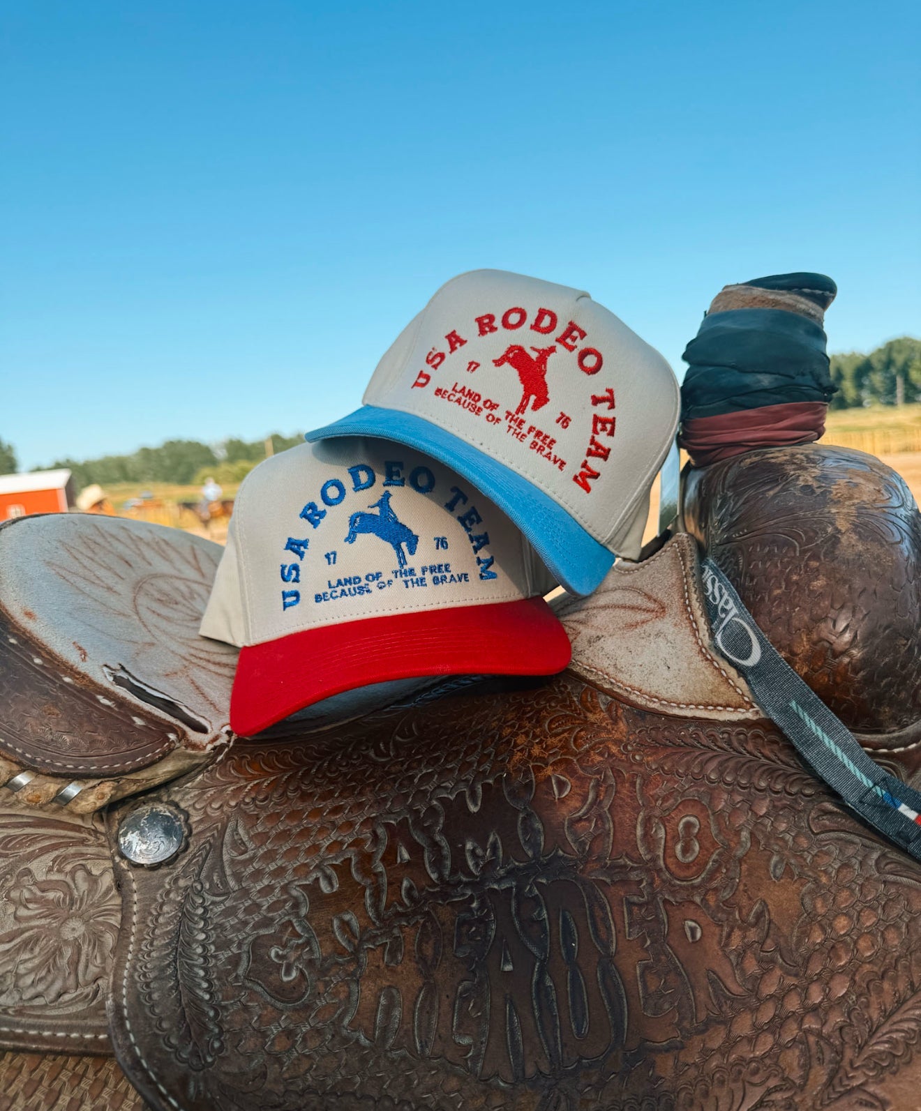 USA Rodeo Team Embroidered Trucker Hat
