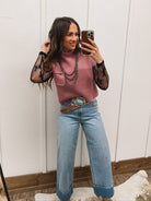 Lasso Knit Sweater Vest (Light Rose) Tops - Sweaters