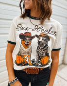 Boo-Heeler Ringer Tee(Cream/Forest Green)