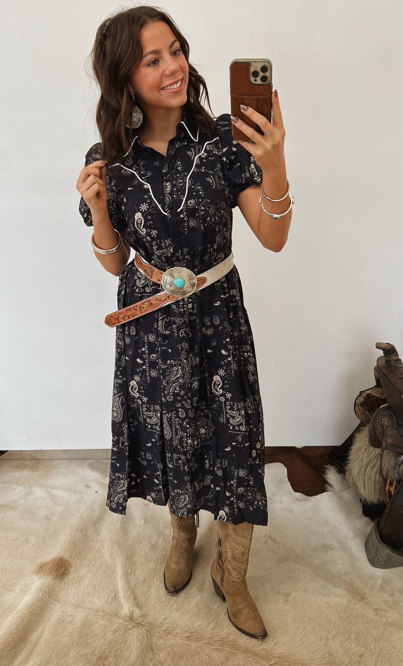 Midnight Paisley Dress