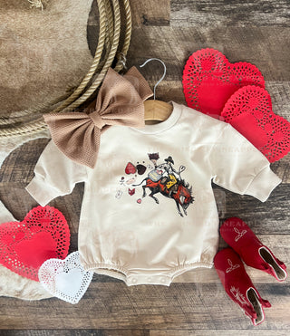 Special Delivery Valentines Bubble Romper (Infant)( (Cream)