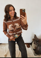 Wild Stallion Knit Zip Up Tops - Outwear