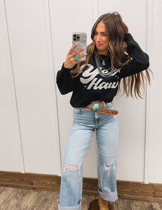 Yeehaw Cozy Sweater (Black)