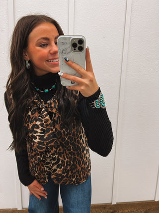 Quilted Leopard Vest