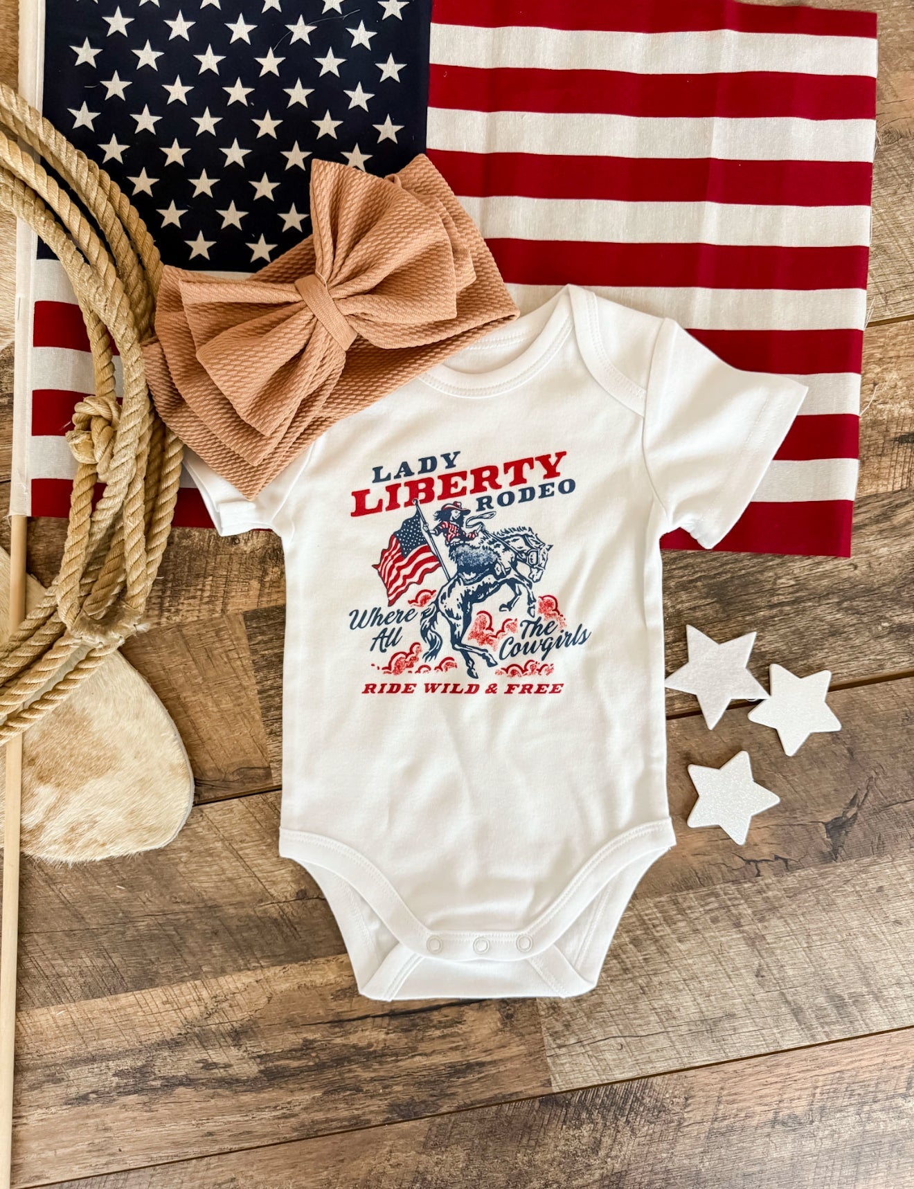 Lady Liberty Rodeo – Infant(onesie) Toddler/Youth(tee)