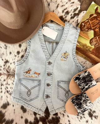 Small Cody Roper BootStitch It Up Denim Vest