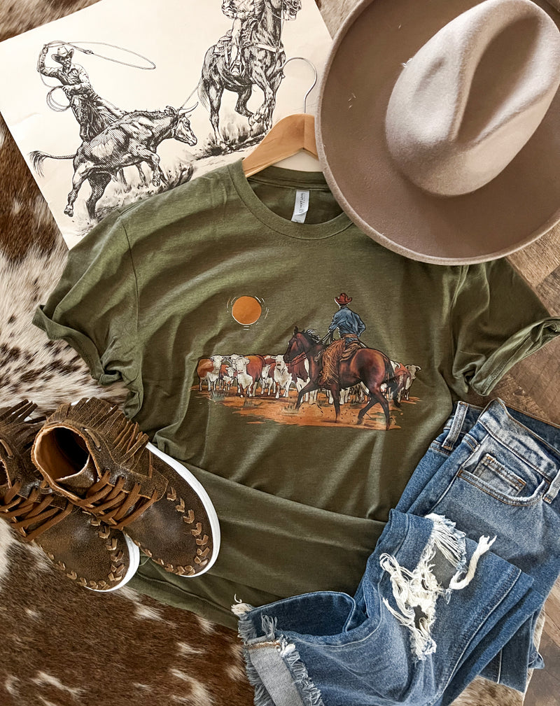 Hillside Rancher Tee(Green)(Fringed exclusive)