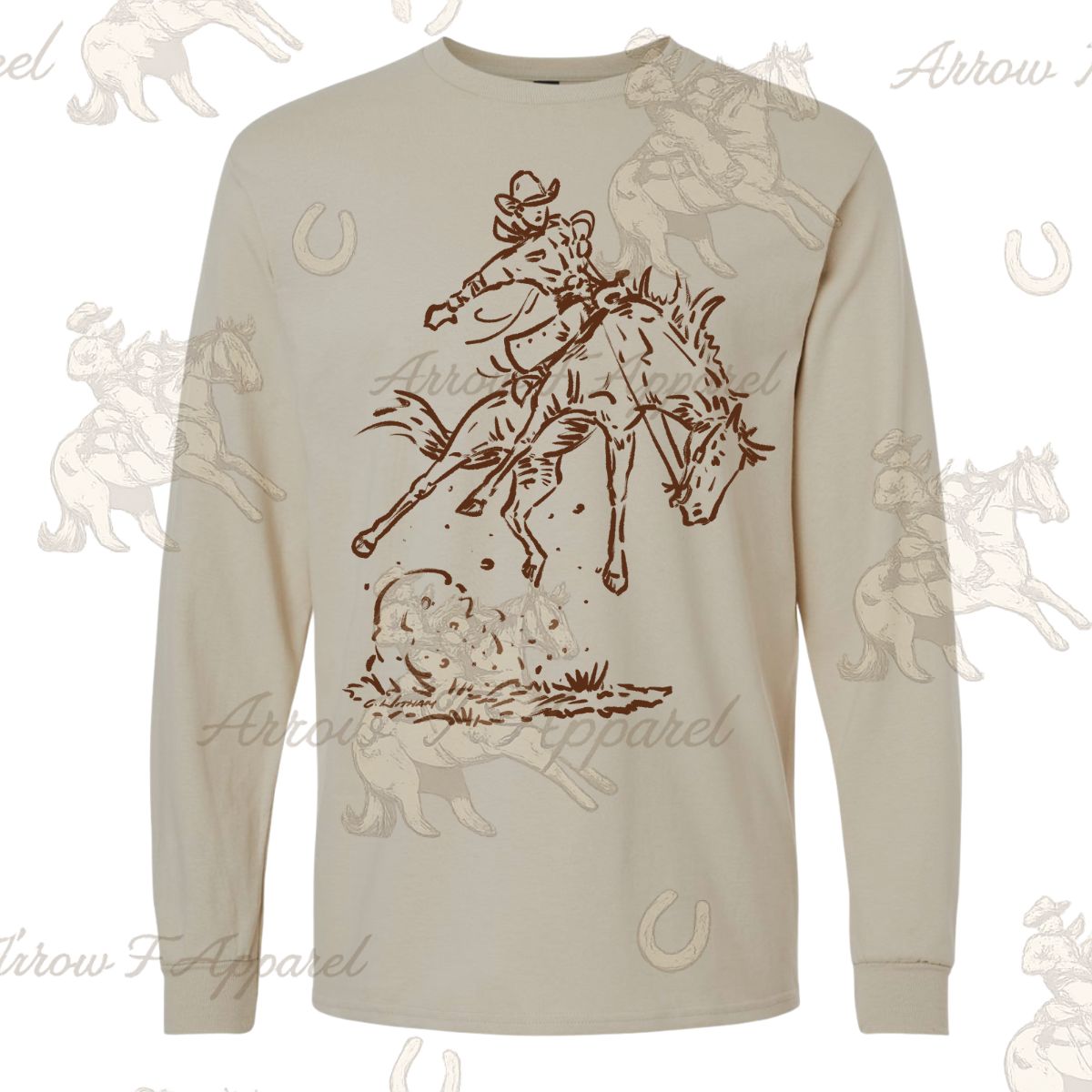 Cody Rank Roan Sketch | Western Heritage Long Sleeve Tee