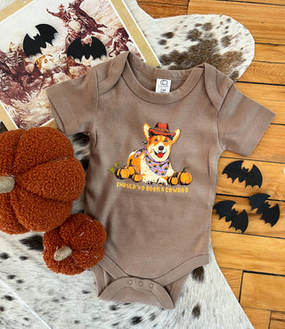 Corgi Halloween Design Onesie/Tee (little kid)(brown)