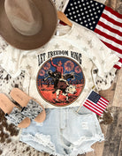 Western 4th Of July-BULLRIDER Stars Cream Tee