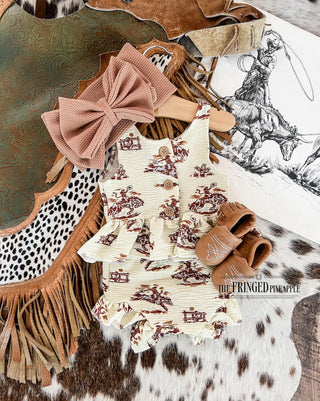 Sunset Cowgirl Ruffle Set&Bow(Final Sale)