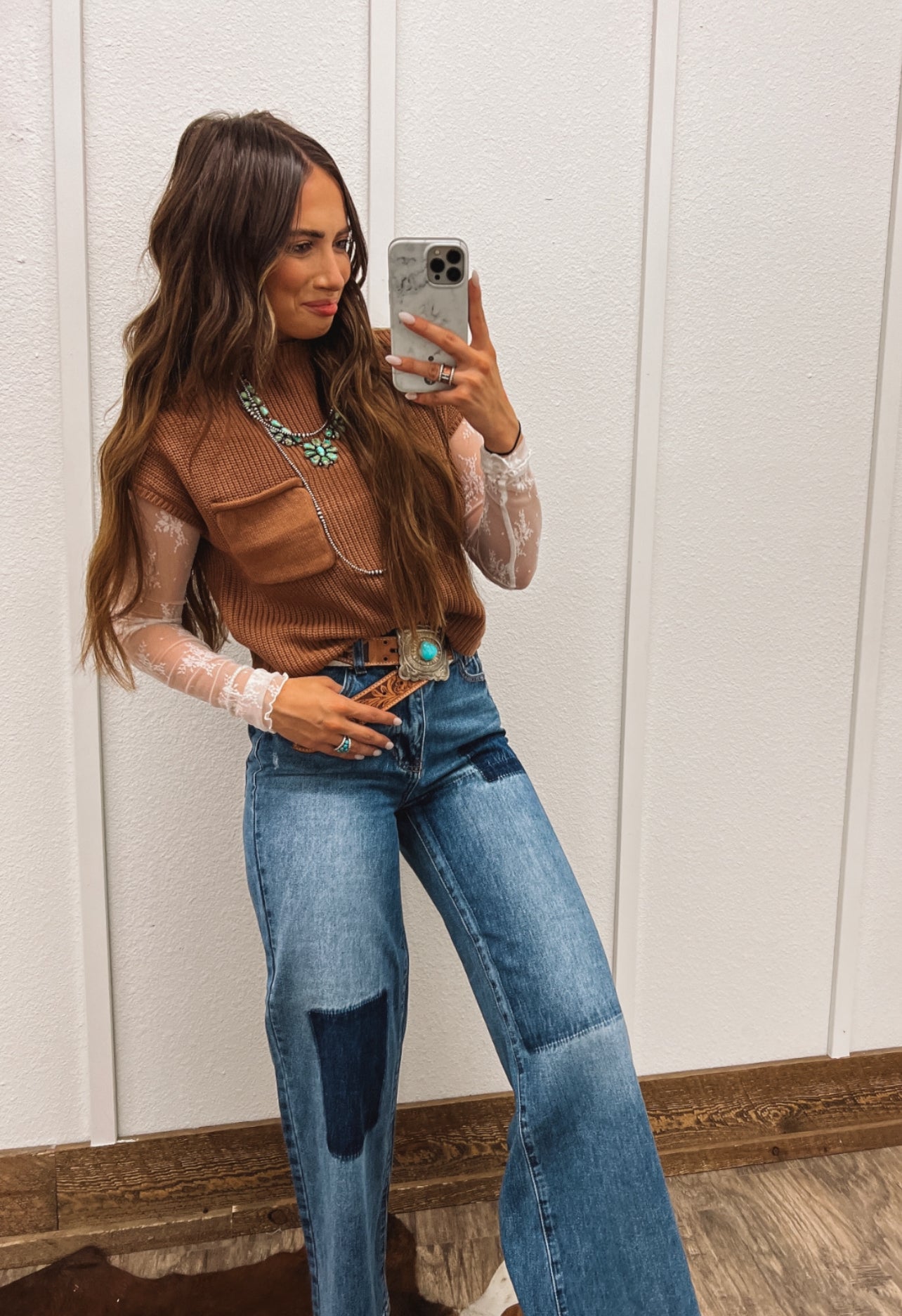 Lasso Knit Sweater Vest (Deep Camel)