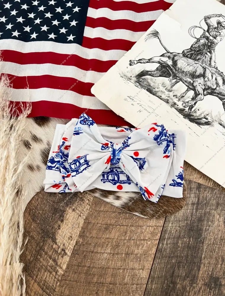 4th Of July Western Bows(Final Sale) American Cowgirl(blue)