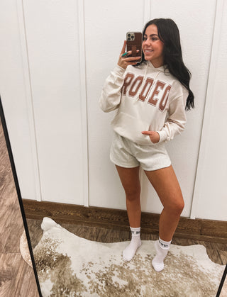 Rodeo Hoodie Short Set(Adult)(Cream)