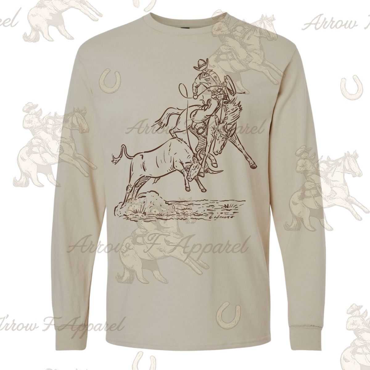 Cody Top Notch Buckeroo Sketch | Western Heritage Long Sleeve Tee