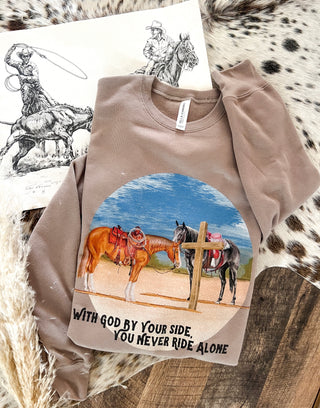 God By Your Side Easter Design Tee Or Sweatshirt(Tan)