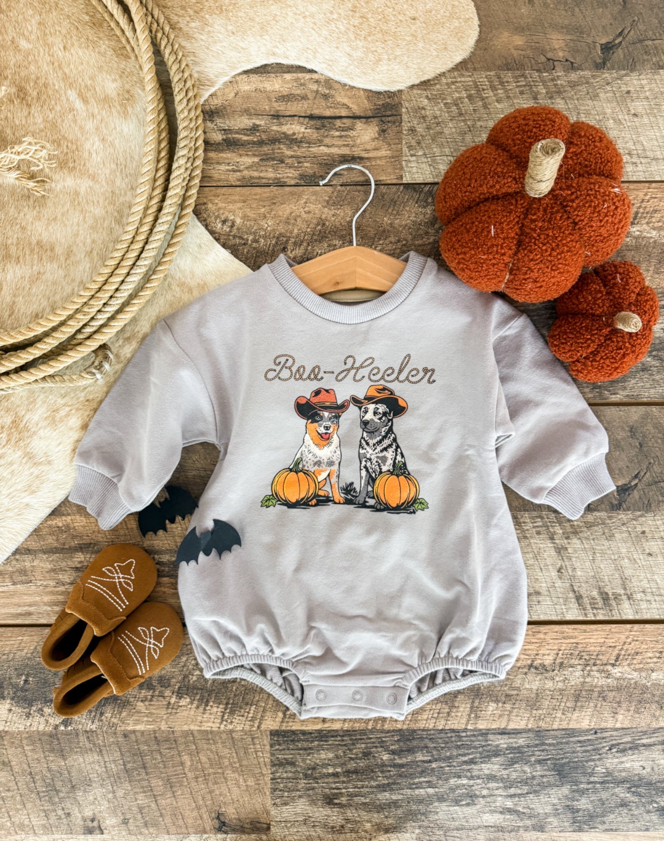 Boo-Heeler Bubble Romper(grey)