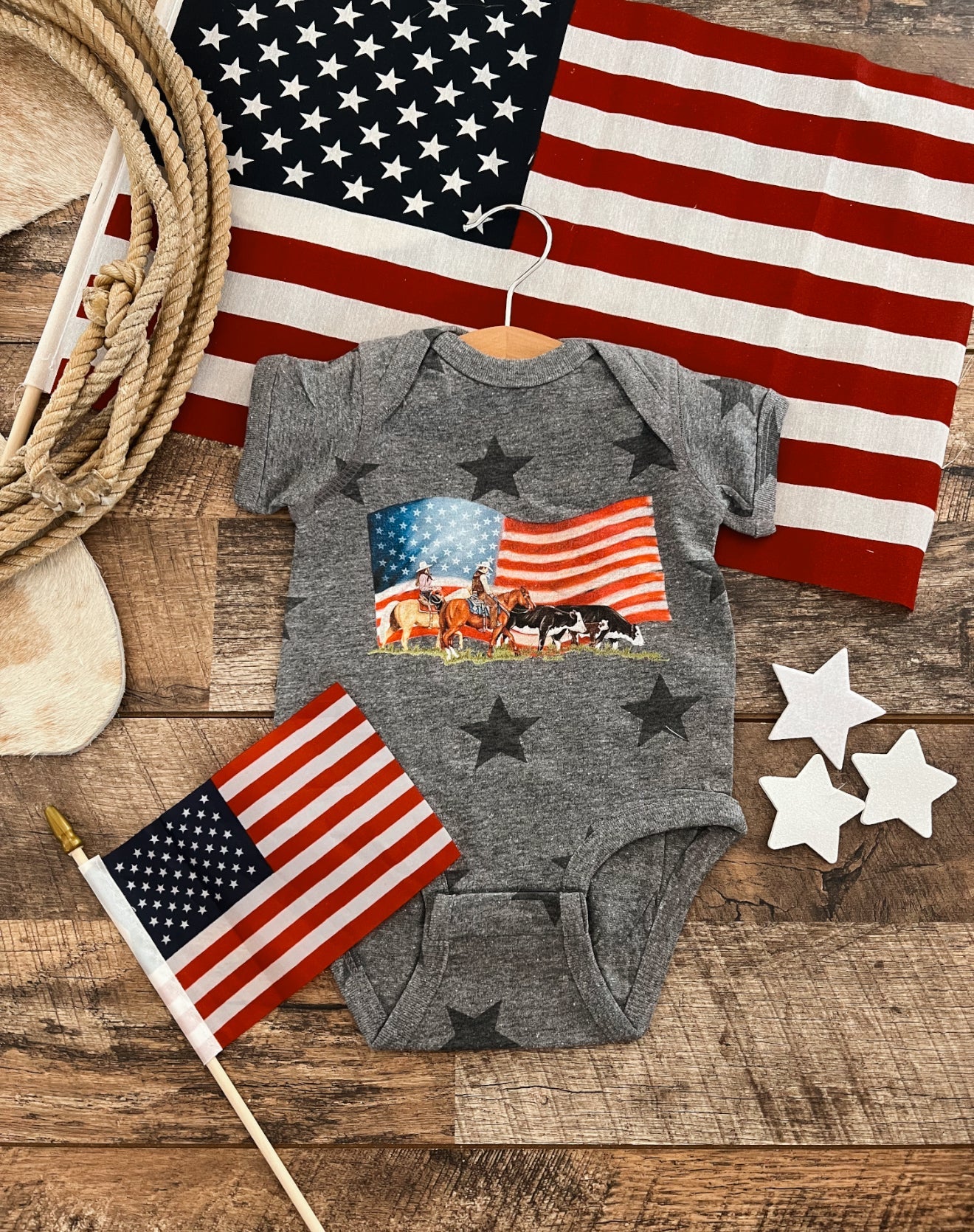 Stars Stripes & Saddle Rides- Infant (onesie)/Toddler (tee)