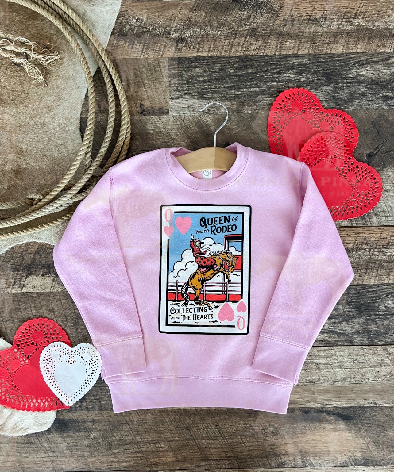 Queen of Hearts Valentines Sweatshirt or Hoodie (Pink)(Toddler)