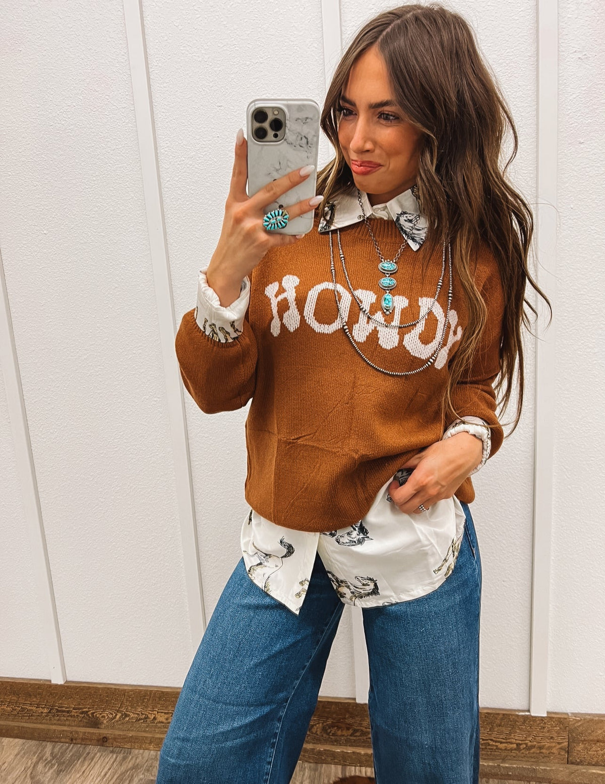 Howdy Cozy Sweater (Mocha)