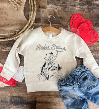 Rodeo Romeo Valentines Sweatshirt(Infant/Toddler/Youth)(Cream)