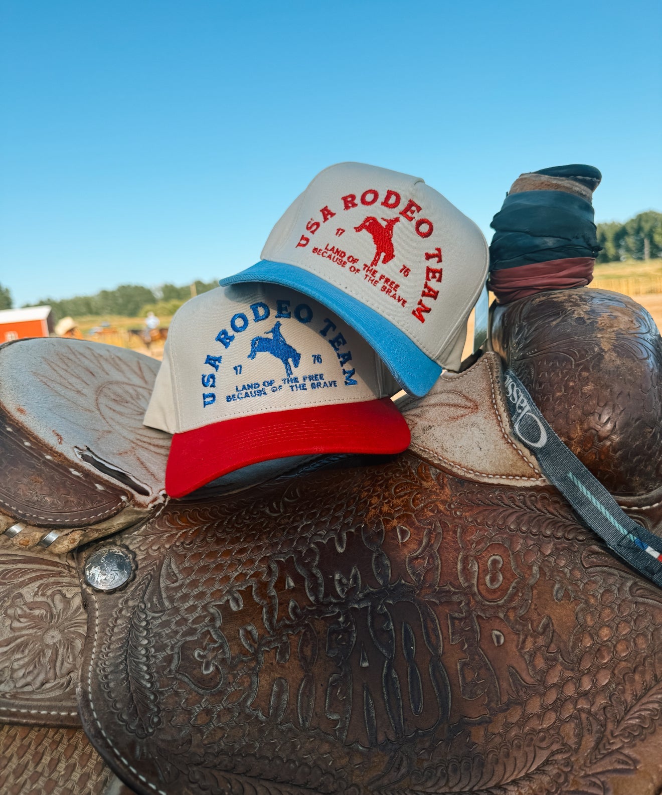 USA Rodeo Team Embroidered Trucker Hat