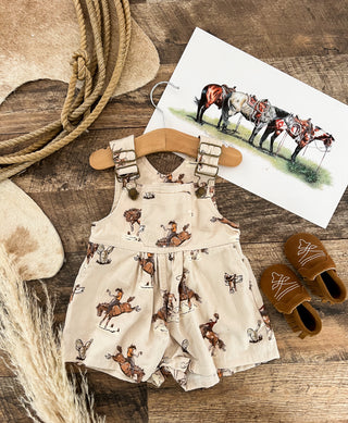 Western Rodeo Scene Overalls(Little Kid)