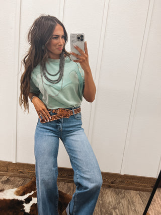 Western Studded Sweatshirt(Mint)