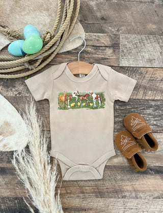 Spring Ponies Easter Tee/Onesie(Onesie/Toddler/Youth) (clay)