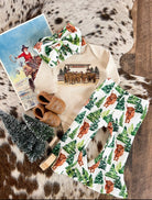 Howdy Christmas Highlander Flares W/ Bow