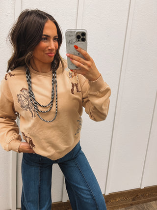 Embroidered Cowgirl Sweatshirt