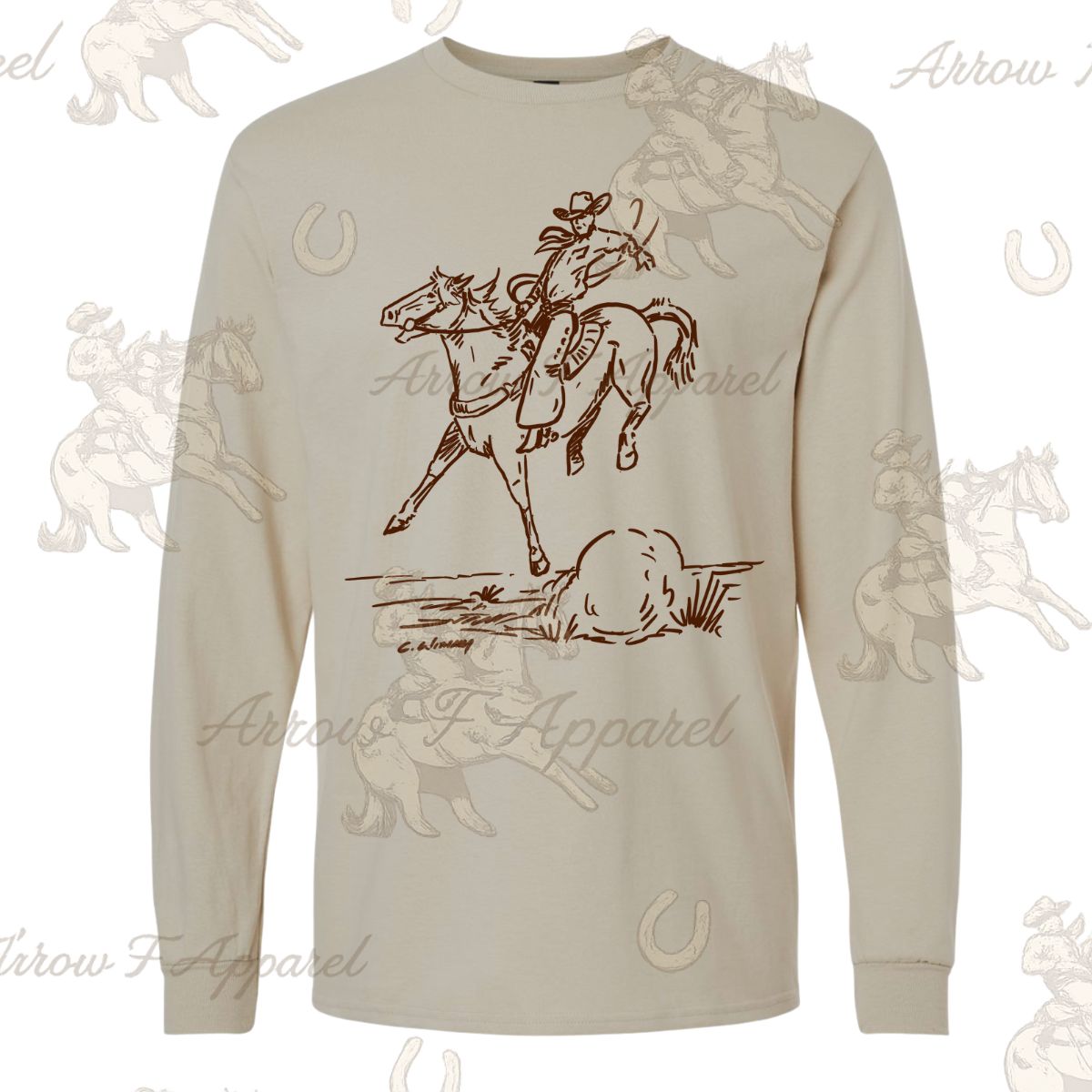 Cody Buckeroo Sketch | Western Heritage Long Sleeve Tee