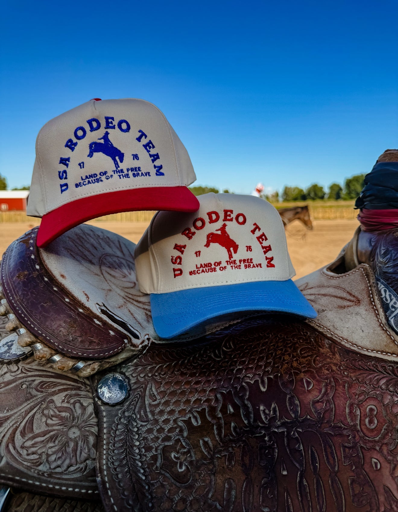 USA Rodeo Team Embroidered Trucker Hat