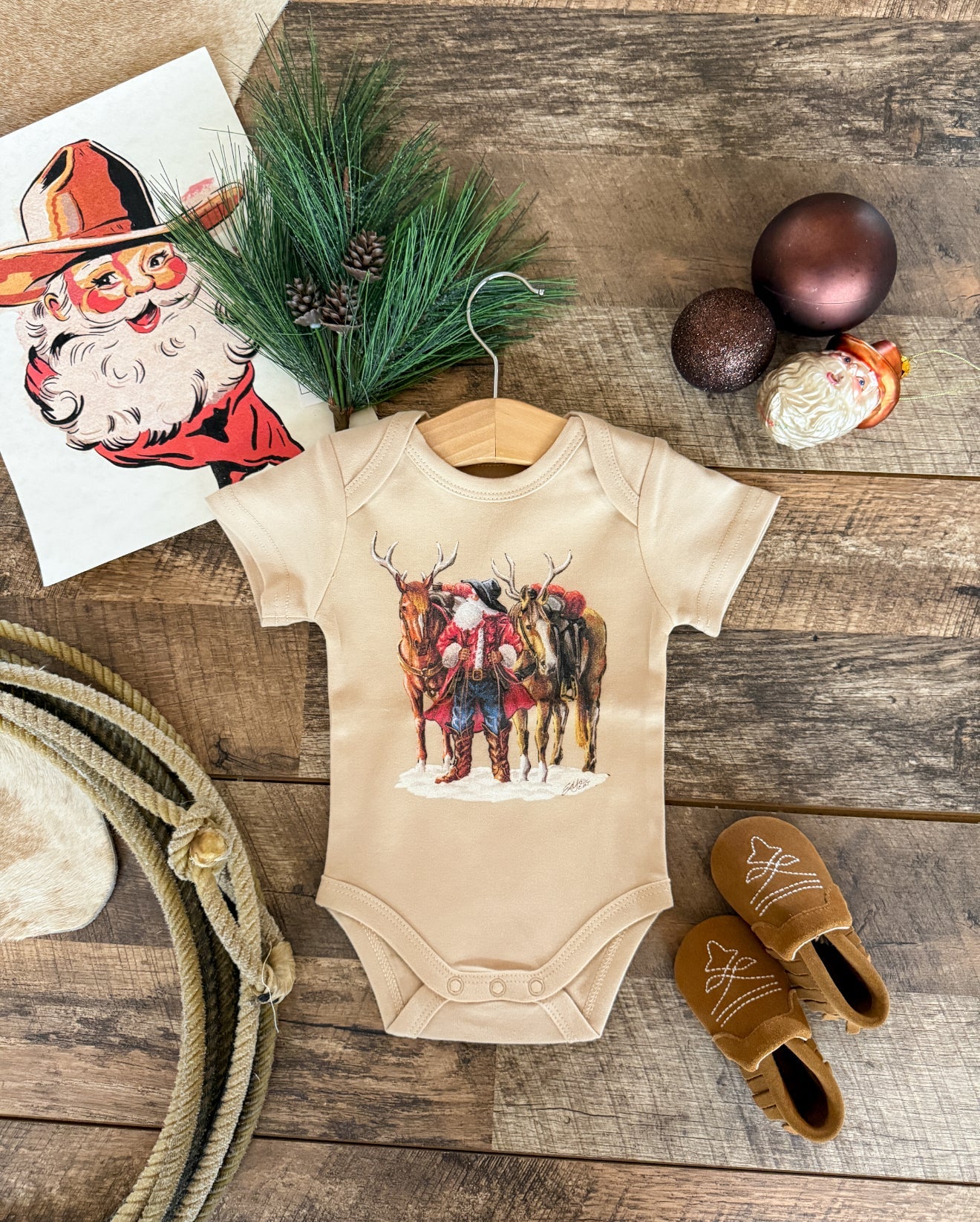 Santa & His Reinhorses Christmas Design (Onesie/Youth Tee)